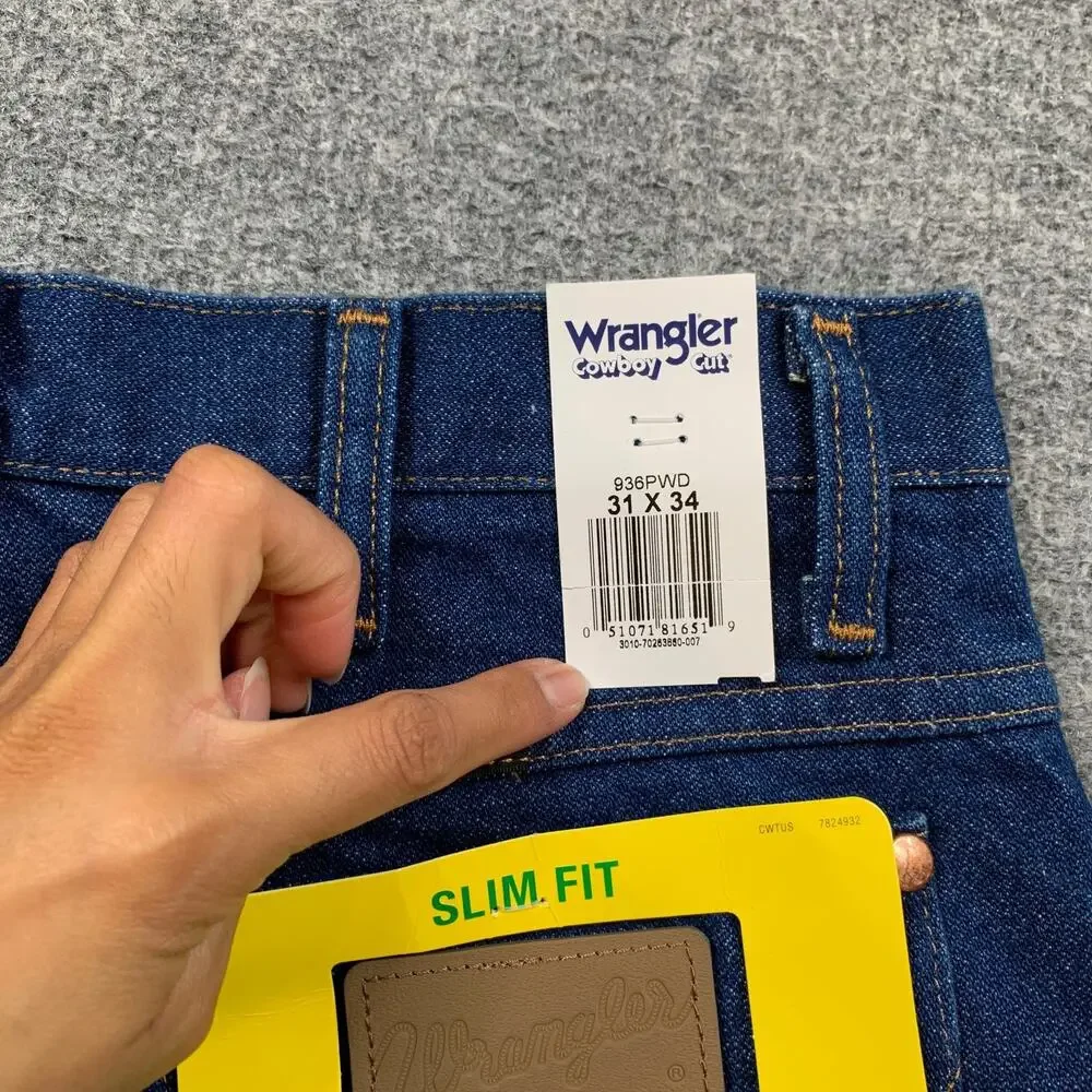 Vintage Wrangler Jeans Mens 31 Blue Cowboy Cut Slim Fit Western Cowboy Denim